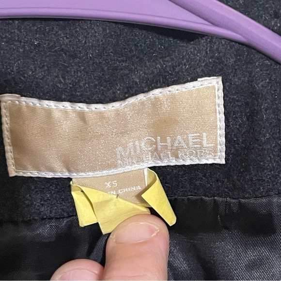 Michael Kors Wool Blend Coat Jacket Zipper Front Toggle Black Button women XS - Picture 5 of 9